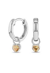 beautiful silver cubic zirconia heart November birthstone baby earrings